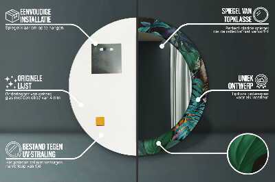 Espelho redondo decorativo Floresta na selva