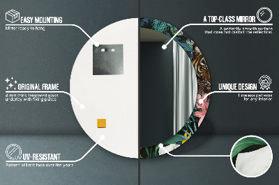 Espelho redondo decorativo Floresta na selva