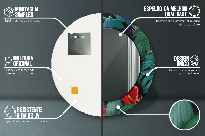 Espelho redondo decorativo Floresta na selva