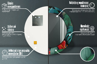 Espelho redondo decorativo Floresta na selva