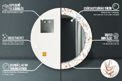 Espelho redondo decorativo Flores selvagens