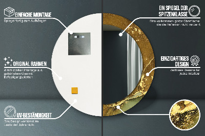 Espelho decorativo redondo Redemoinhos metálicos