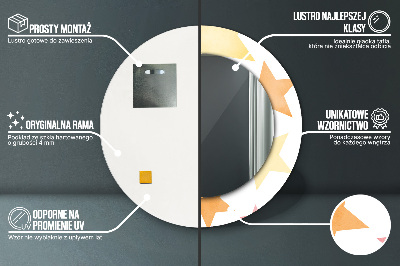 Espelho decorativo redondo Estrelas pastel