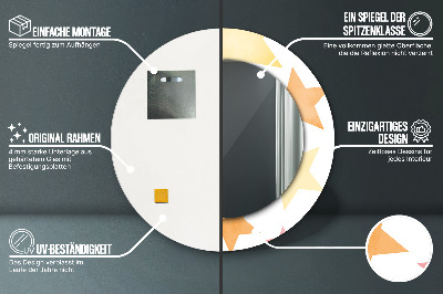 Espelho decorativo redondo Estrelas pastel