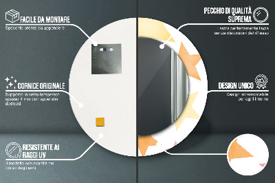 Espelho decorativo redondo Estrelas pastel