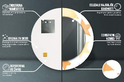 Espelho decorativo redondo Estrelas pastel