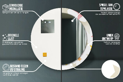 Espelho decorativo redondo Estrelas pastel