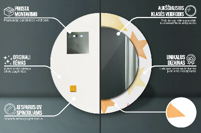 Espelho decorativo redondo Estrelas pastel