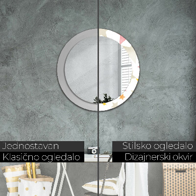 Espelho decorativo redondo Estrelas pastel