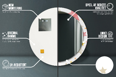 Espelho decorativo redondo Estrelas pastel