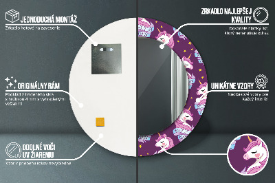 Espelho redondo decorativo Estrelas Unicórnio