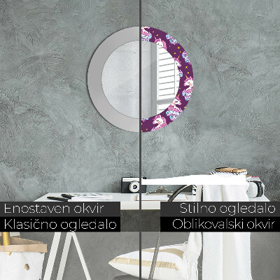 Espelho redondo decorativo Estrelas Unicórnio