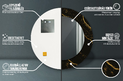 Espelho decorativo redondo Mármore preto