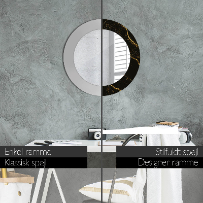 Espelho decorativo redondo Mármore preto