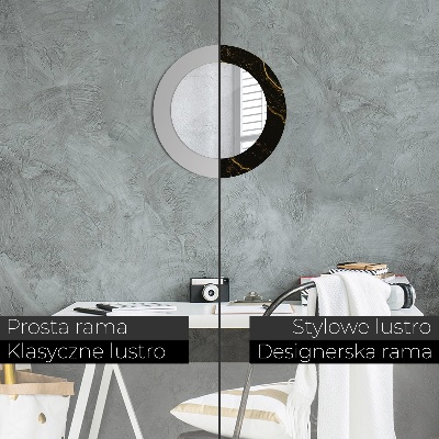 Espelho decorativo redondo Mármore preto