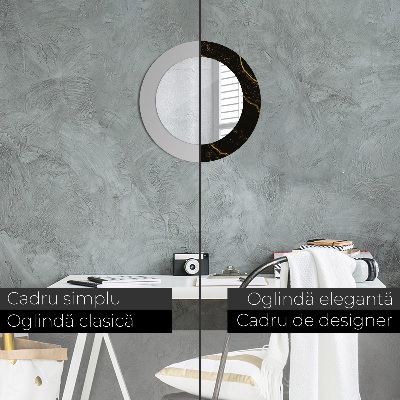 Espelho decorativo redondo Mármore preto
