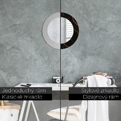 Espelho decorativo redondo Mármore preto