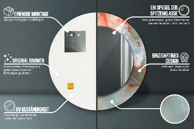 Espelho decorativo redondo Mármores de ônix