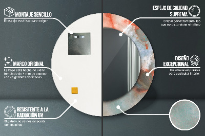 Espelho decorativo redondo Mármores de ônix