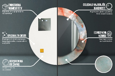 Espelho decorativo redondo Mármores de ônix