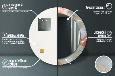 Espelho decorativo redondo Mármores de ônix