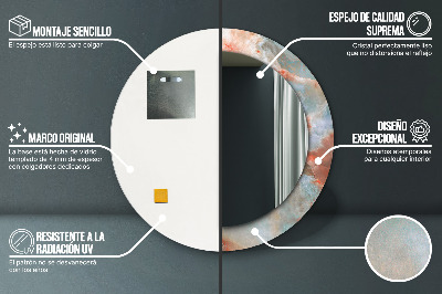 Espelho decorativo redondo Mármores de ônix