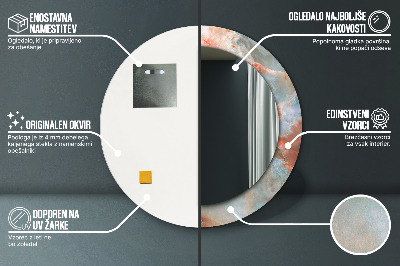 Espelho decorativo redondo Mármores de ônix