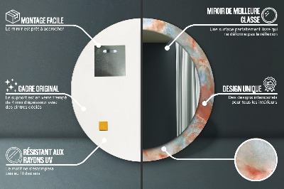 Espelho decorativo redondo Mármores de ônix