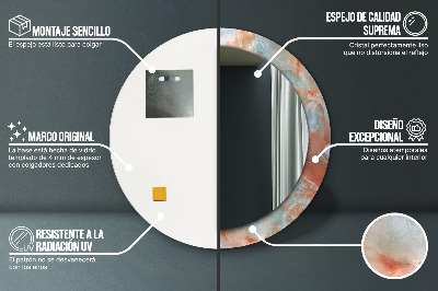 Espelho decorativo redondo Mármores de ônix