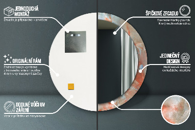 Espelho decorativo redondo Mármores de ônix