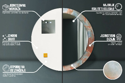 Espelho decorativo redondo Mármores de ônix