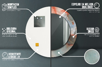 Espelho decorativo redondo Mármores de ônix