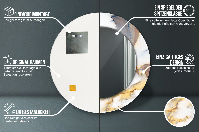 Espelho decorativo redondo Mármore branco