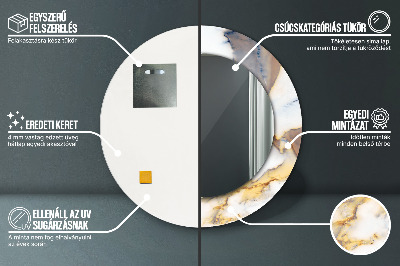 Espelho decorativo redondo Mármore branco