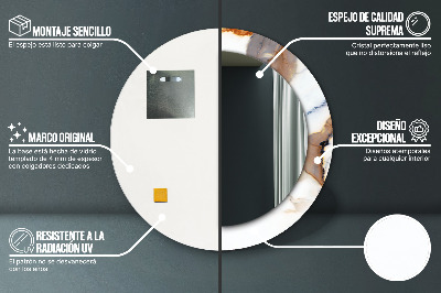 Espelho decorativo redondo Mármore branco