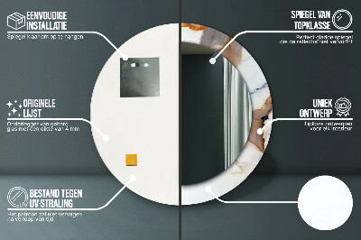 Espelho decorativo redondo Mármore branco