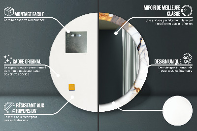 Espelho decorativo redondo Mármore branco