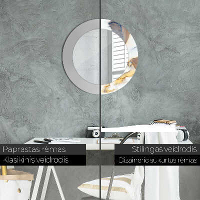 Espelho decorativo redondo Mármore branco