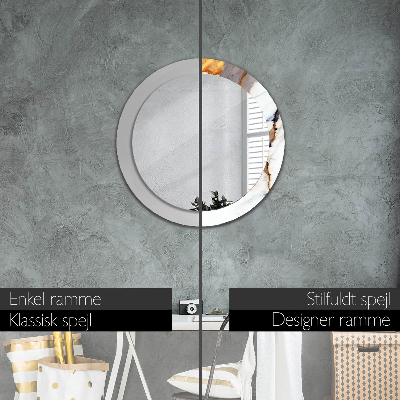 Espelho decorativo redondo Mármore branco