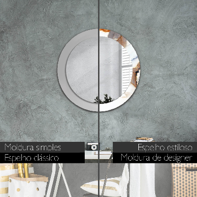 Espelho decorativo redondo Mármore branco