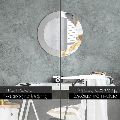 Espelho decorativo redondo Mármore branco
