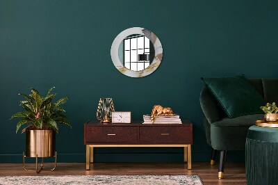 Espelho decorativo redondo Mármore branco
