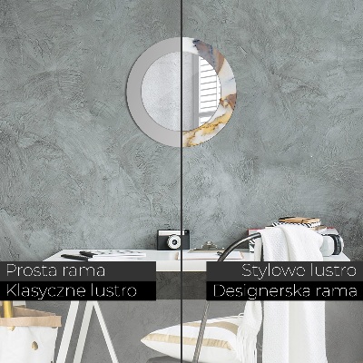 Espelho decorativo redondo Mármore branco