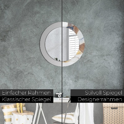 Espelho decorativo redondo Mármore branco