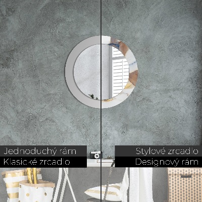 Espelho decorativo redondo Mármore branco