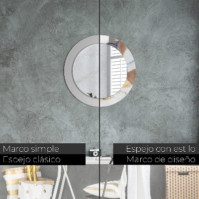 Espelho decorativo redondo Mármore branco