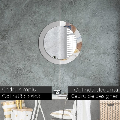 Espelho decorativo redondo Mármore branco