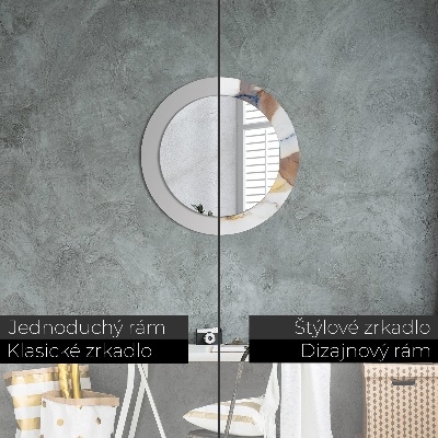 Espelho decorativo redondo Mármore branco