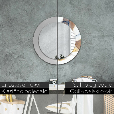 Espelho decorativo redondo Mármore branco