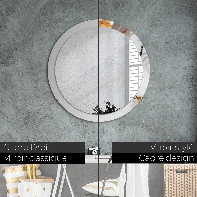 Espelho decorativo redondo Mármore branco